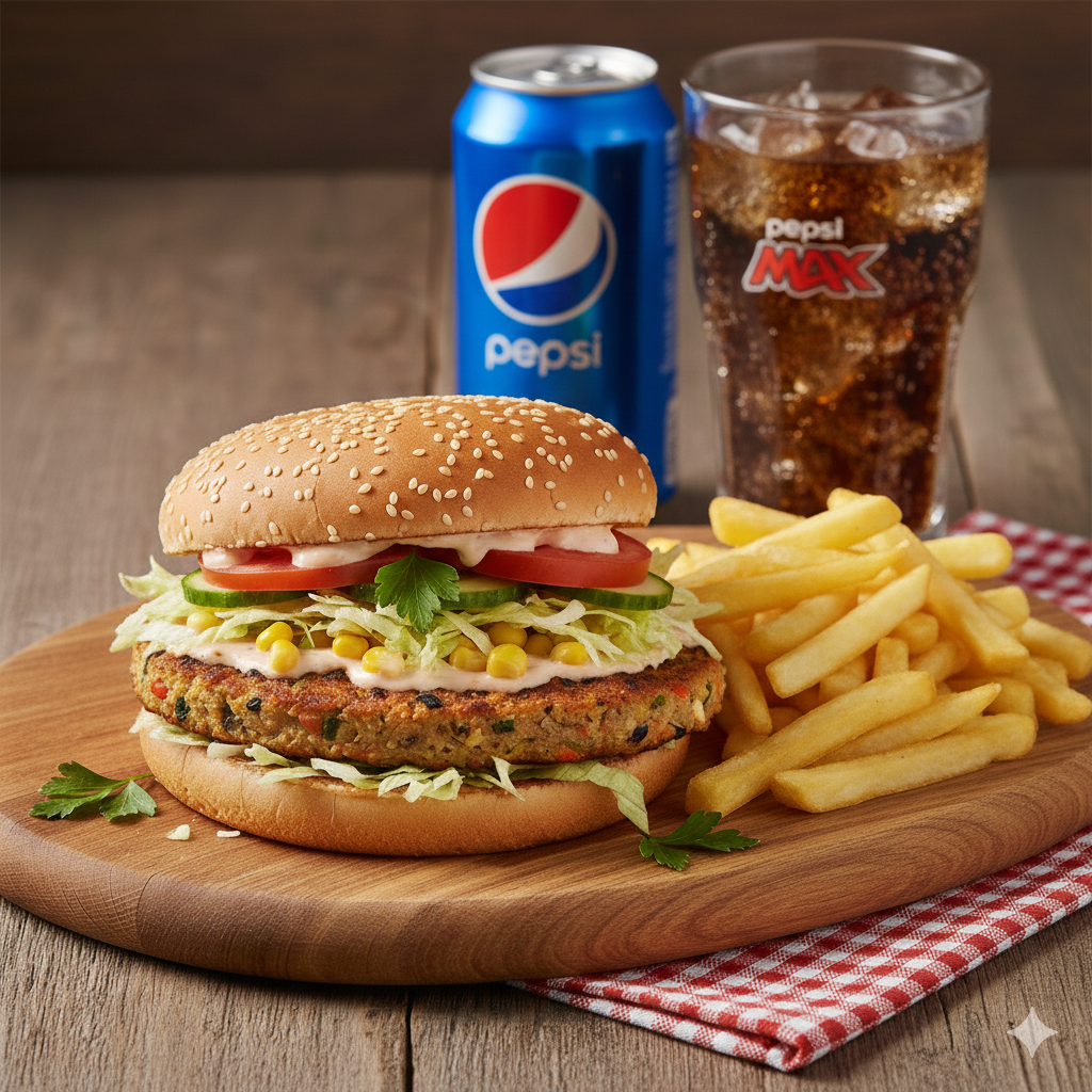 Vegetar Fava Burger Meny